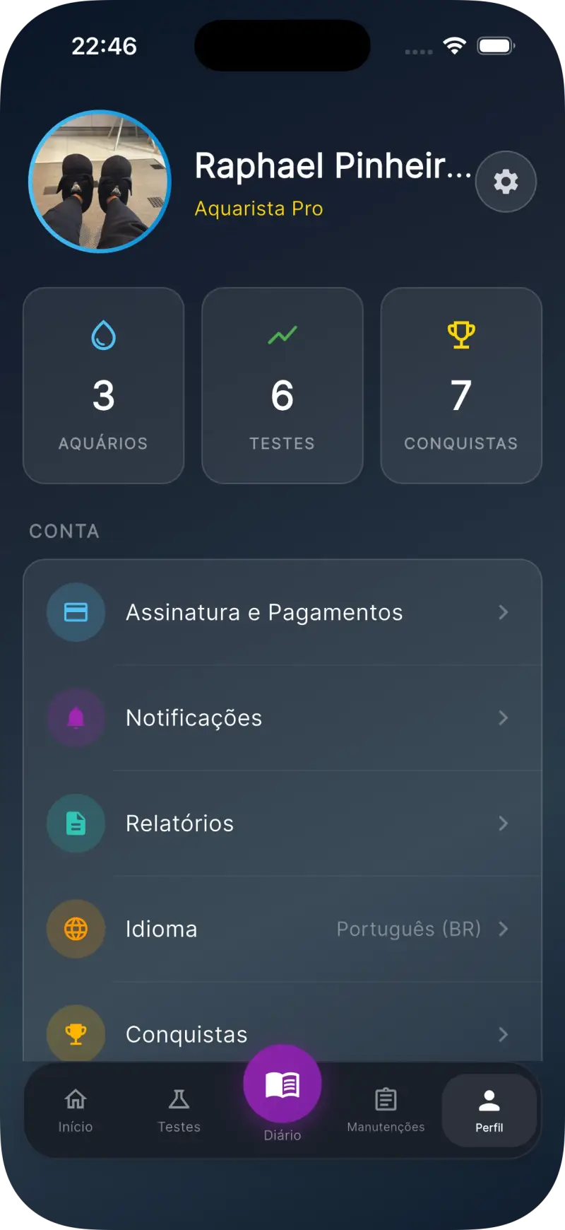 ReefFlow — app de aquário marinho — Múltiplos aquários